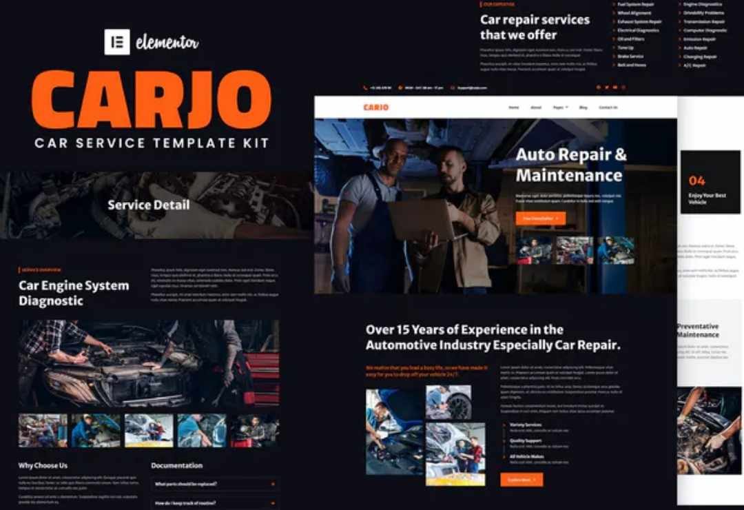 Carjo car repair template