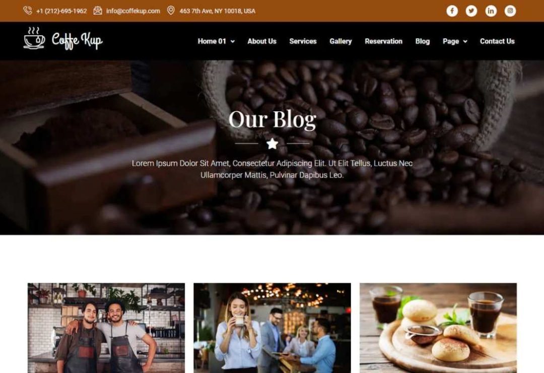 CoffeeKup – Cafe & Coffee Shop Elementor Template