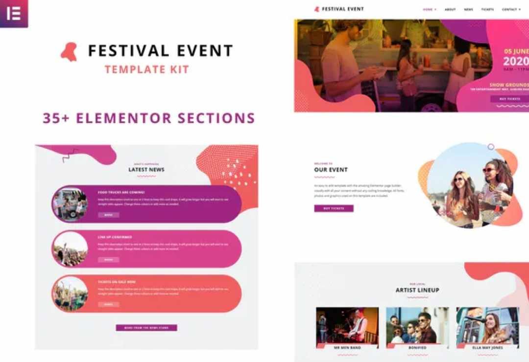 Festival Events Elementor Template Kit